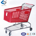 Hot Sale Red Plastic Shopping Trolleys with Metal Frame